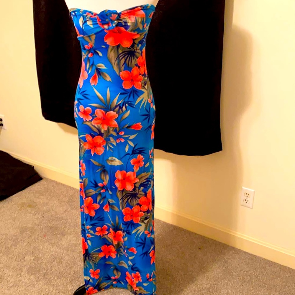 💓SUNDRESS SALE! 🌺VINTAGE STRAPLESS FLORAL MAXI